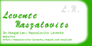 levente maszalovits business card